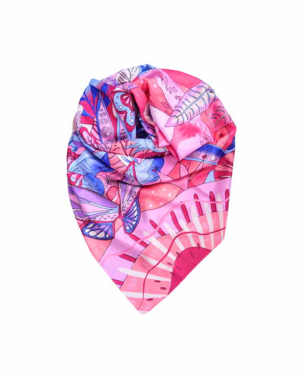 Store skjerf silke/viskose – Rosatoner/lilla/blå/off white