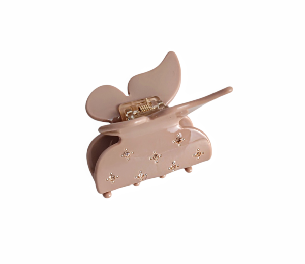 SALG ! Hårklype sommerfugl med stener medium – Beige