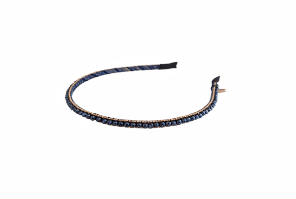 Hårbøyle pearl med gullkant – Navy/gull