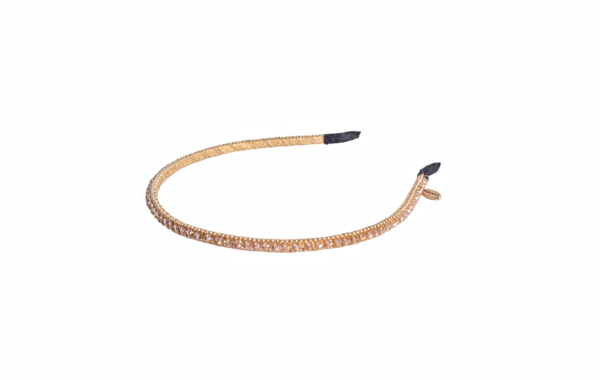 Hårbøyle pearl med gullkant – Champagne/gull