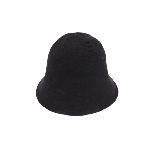 Strikket bøttehatt – Sort