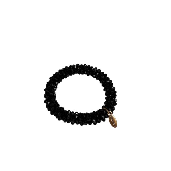 Olivia hårstrikk med tette perler – Sort