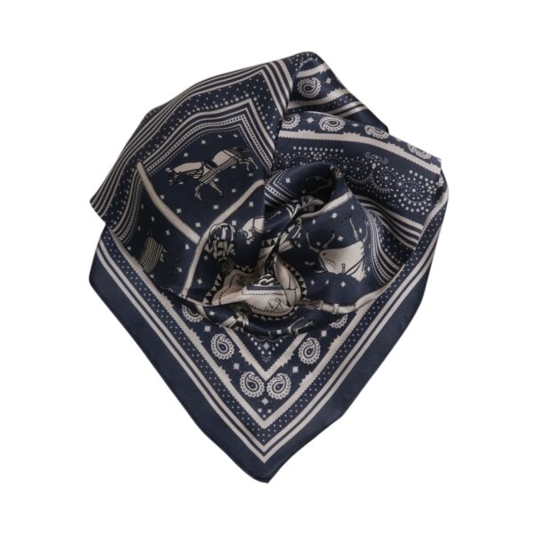 Små silkeskjerf 53×53 – #31 Navy hest