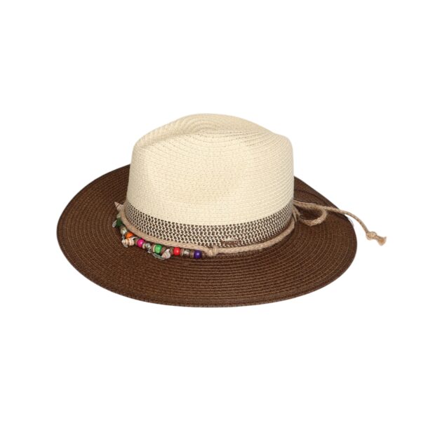 Montana cowboyhatt – Mørk tofarget med multicolor charms