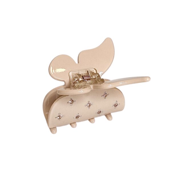 SALG ! Hårklype sommerfugl med stener medium – Lys beige
