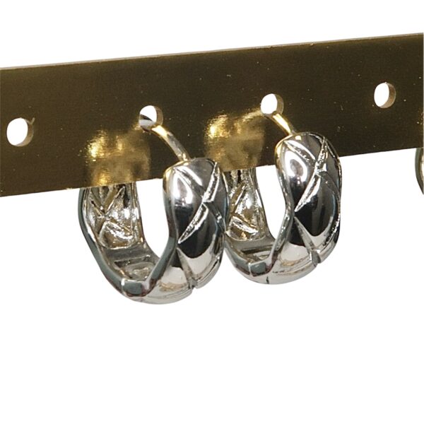 Chunky hoops m. mønster – Sølv