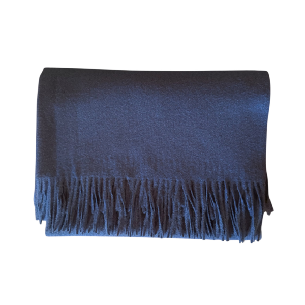 Nye ull/cashmere skjerf med frynser – #30 Navy