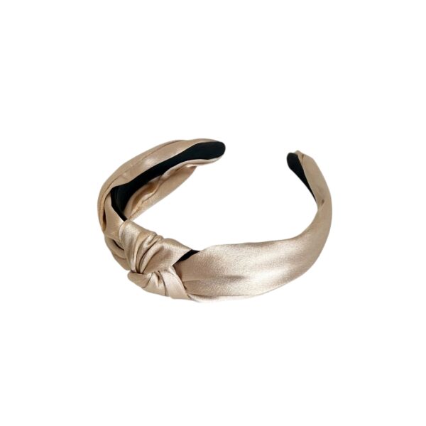 Bianca hårbøyle knute silke/satin – champagne