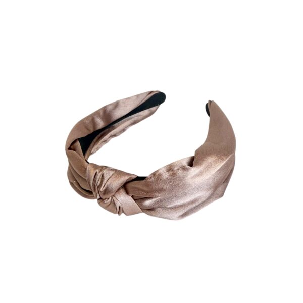 Bianca hårbøyle knute silke/satin – gammelrosa