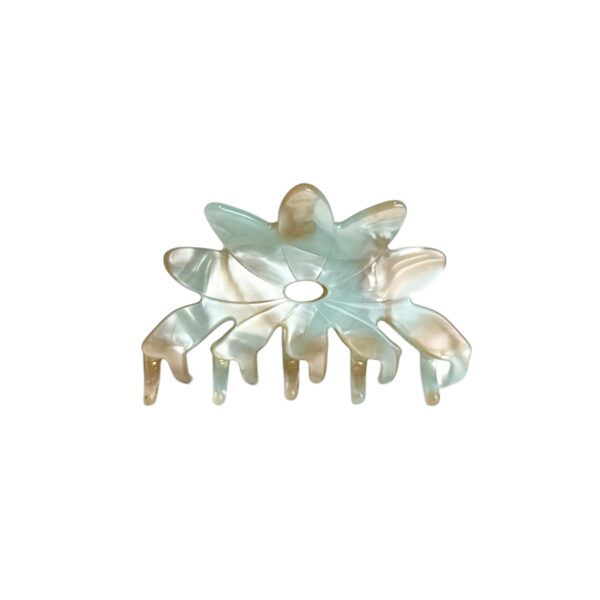 Hårklype lotus – turkis/beige