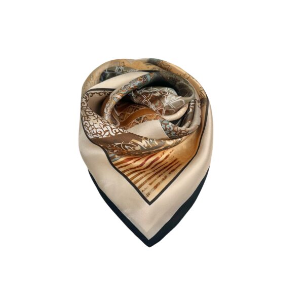 Store silkeskjerf 65×65 – #4 Gyldne bruntoner/dusty green