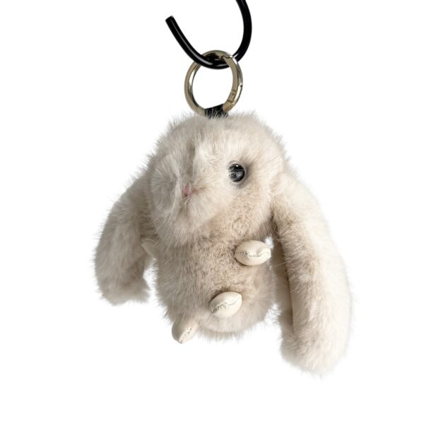 Bag charm kanin – Lys beige