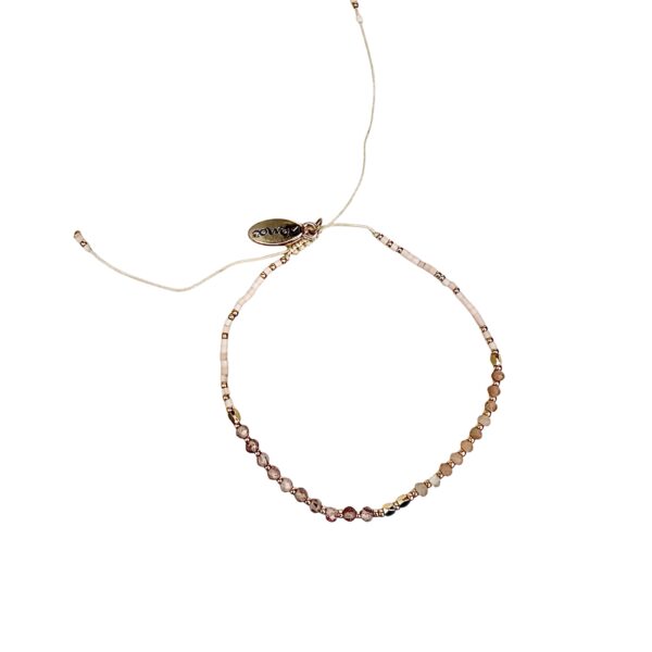 Armbånd med små perler – Lys beige