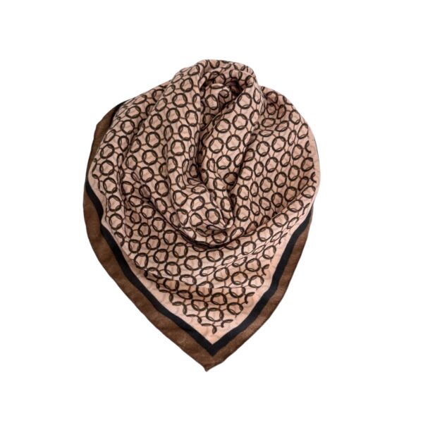 Skjerf square bomull/viskose – #17 Peach/brun