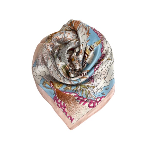 Store silkeskjerf 65×65 – #1 Rosa multicolor