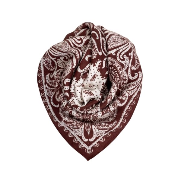 Skjerf square bomull/viskose – #25 Rødbrun bandana