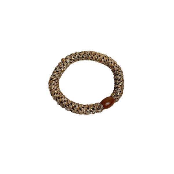 Trend hårstrikk – Lys cognac glitter