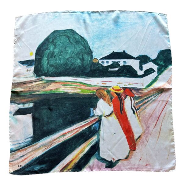 Edvard Munch silkeskjerf- 60cm x 60cm – pikene på broen