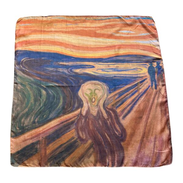 Edvard Munch skjerf square 90×90 – skrik oransje