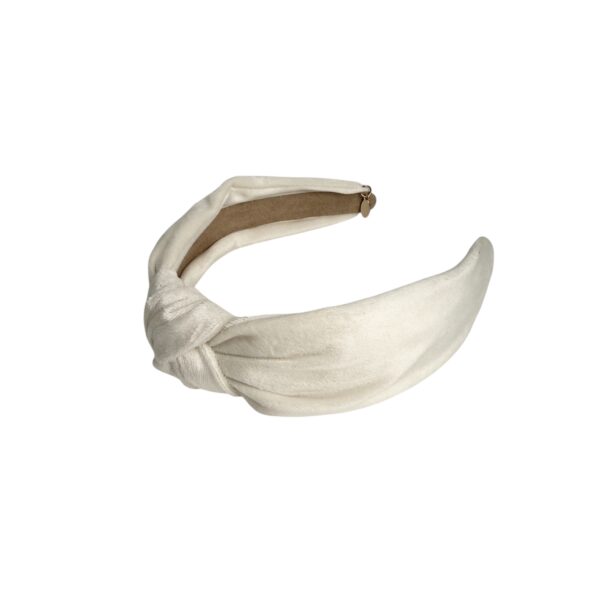 Hårbøyle velur knute – creme