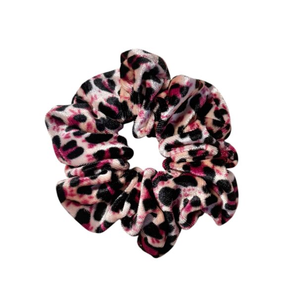 SALG. Hårstrikk scrunchies leopard velur – Rosa