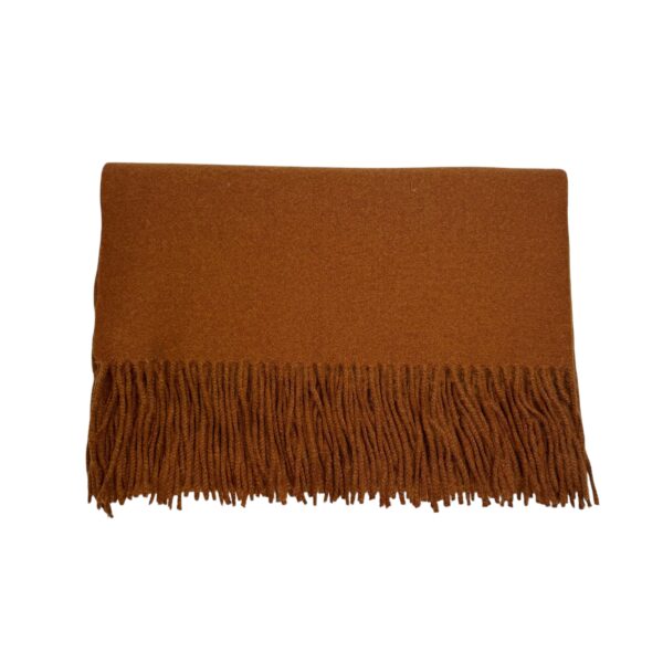 Nye ull/cashmere skjerf med frynser – Terracotta