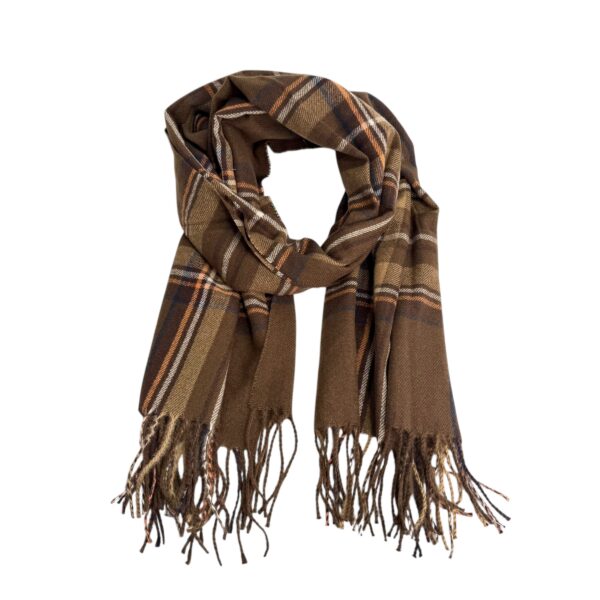 Ull/cashmere ruteskjerf – #4 Bruntoner