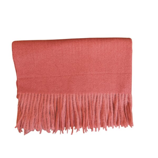 Nye ull/cashmere skjerf med frynser – #20 Brent oransje