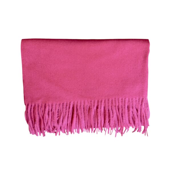 Nye ull/cashmere skjerf med frynser – #02 Cerise
