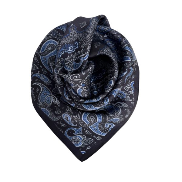 Små silkeskjerf 53×53 – #87 Blåtoner paisley