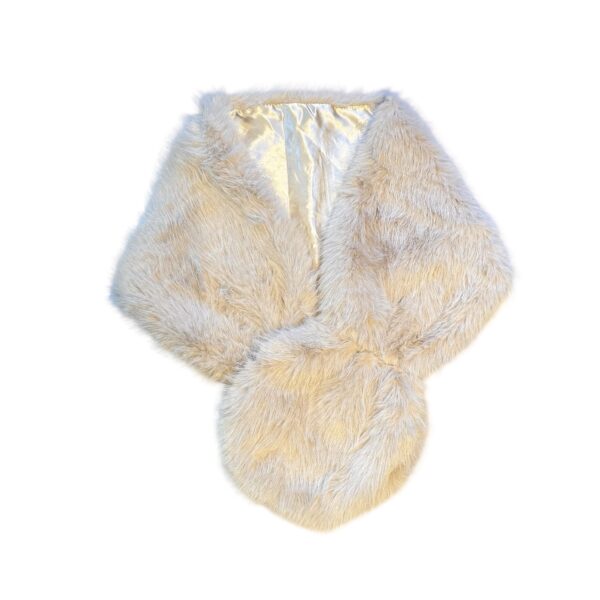 Fuskepels stola – Lys beige