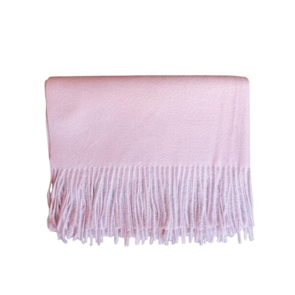 Nye ull/cashmere skjerf med frynser –  #11 Soft pink