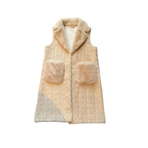 Aspen fuskepels vest – Lys beige