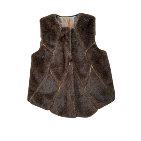 Niseko fuskepels vest – Minkbrun