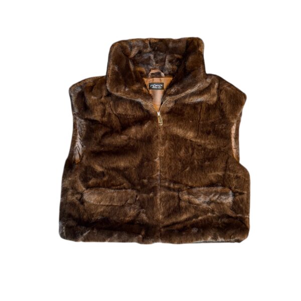 St. Moritz fuskepels vest – Minkbrun