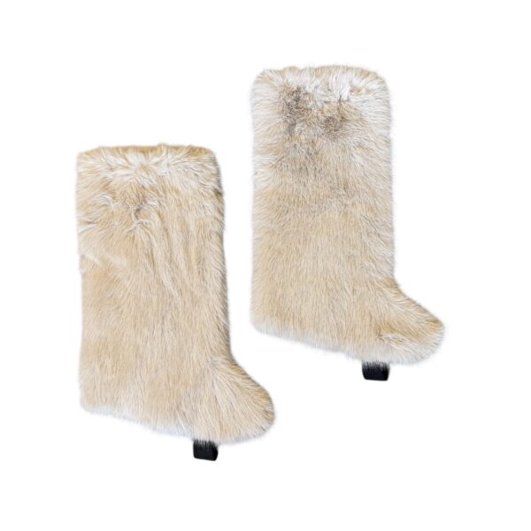 Roxy fuskepels leggvarmere – Lys beige