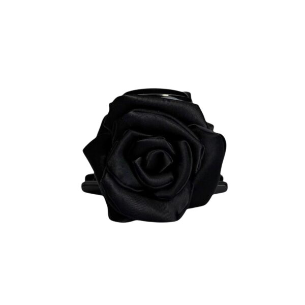 Hårklype blomst satenglook – Sort
