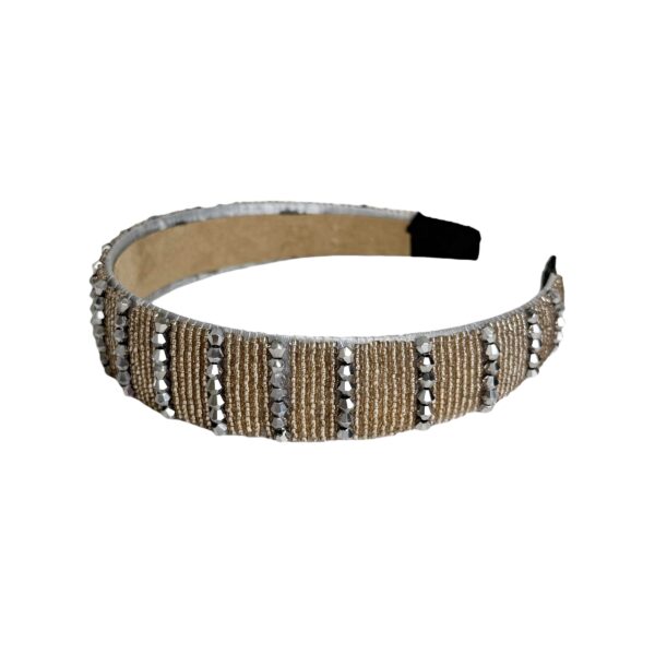 Hårbøyle pearl flat – Champagne/grå