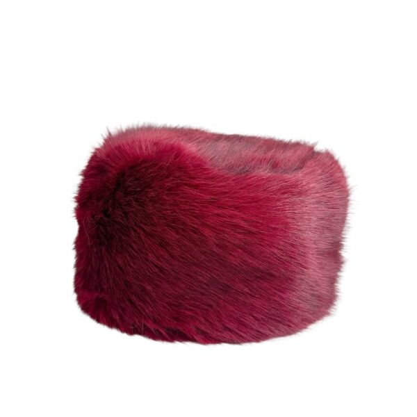 Fluffy Isabella hatt fuskepels – Burgunder