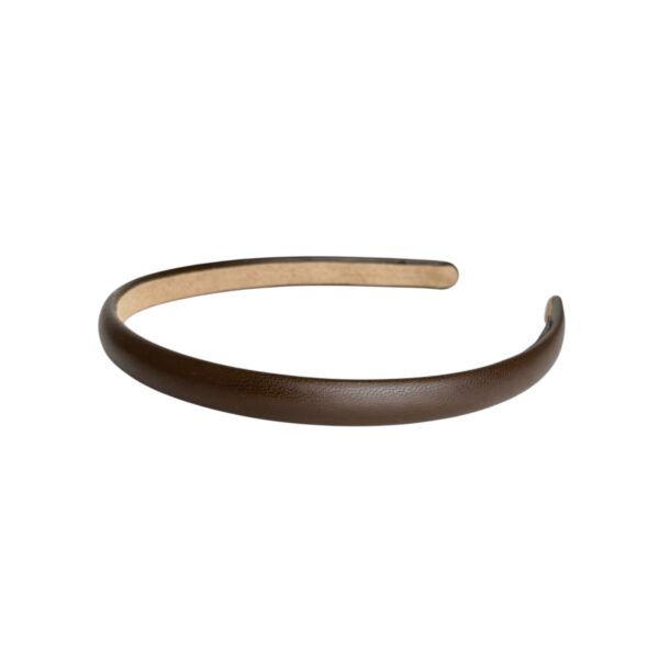 Trine hårbøyle smal leather look – Mørk brun