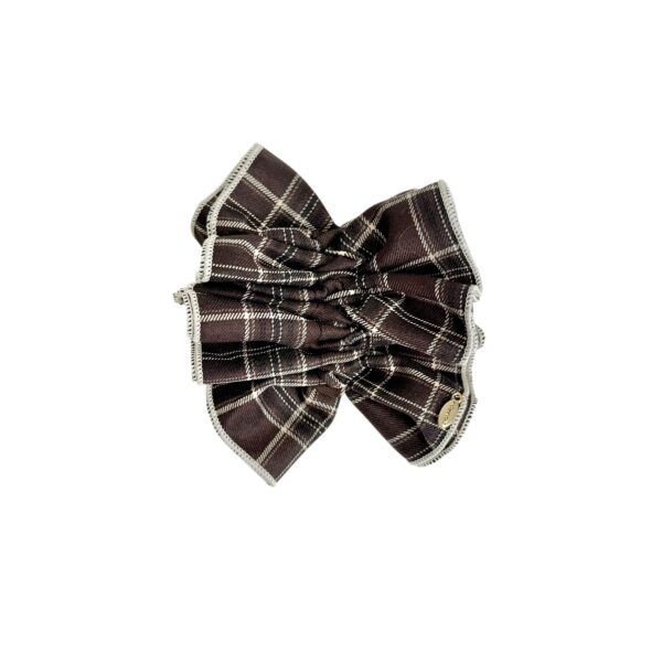 Oxford scrunchie – Brun/beige m. beige kant