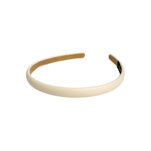 Trine hårbøyle smal leather look – Creme