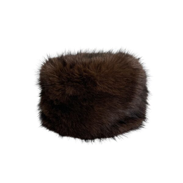 Fluffy Isabella hatt fuskepels – Sjokoladebrun