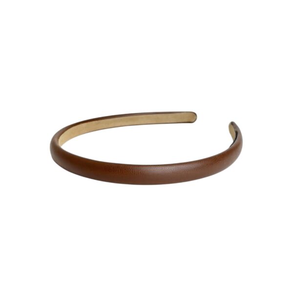 Trine hårbøyle smal leather look – Brun