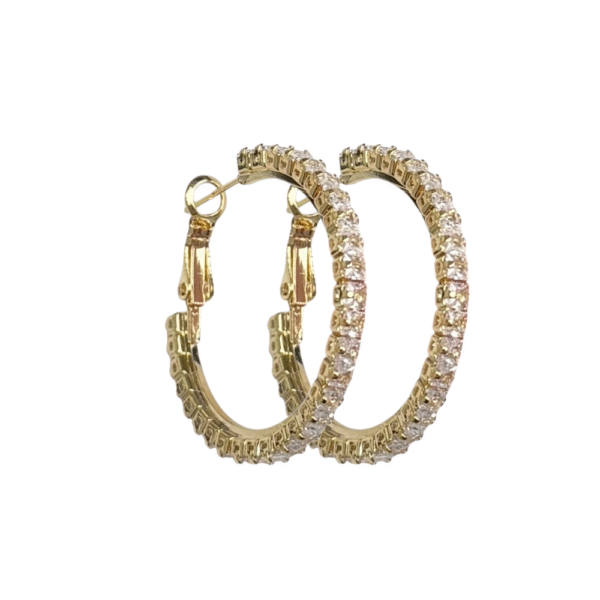 Hoops med stener (20mm) – Gull/klar