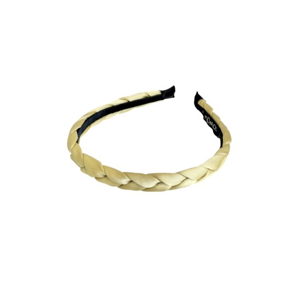 Hårbøyle smal flette – Butter yellow