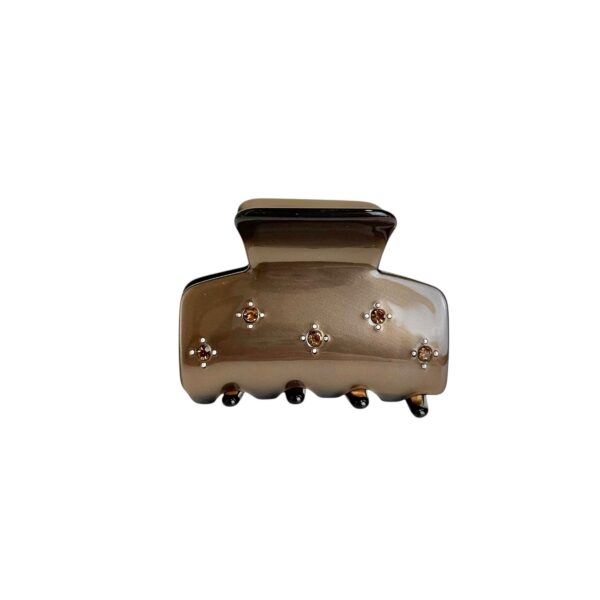 Elouise hårklype med stener – Brun metallic