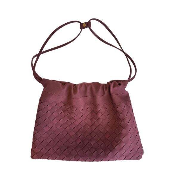 Flettet vegansk veske/clutch – Burgunder