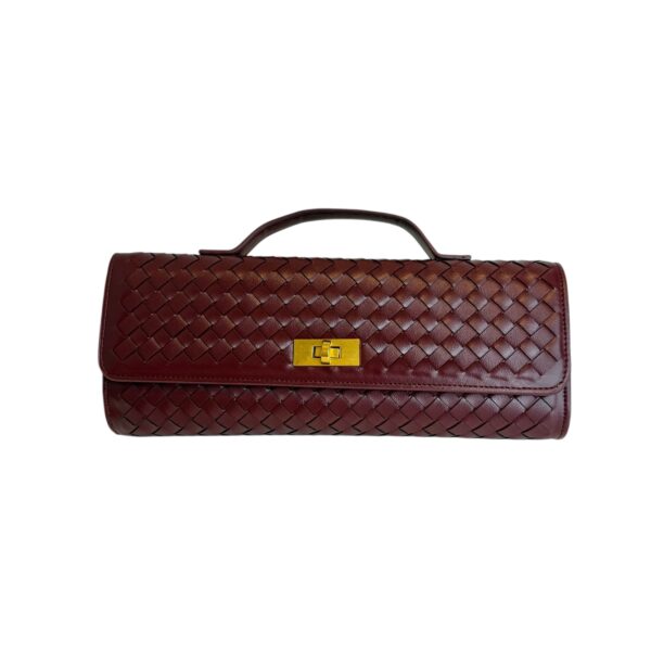 Flettet vegansk clutch – Burgunder