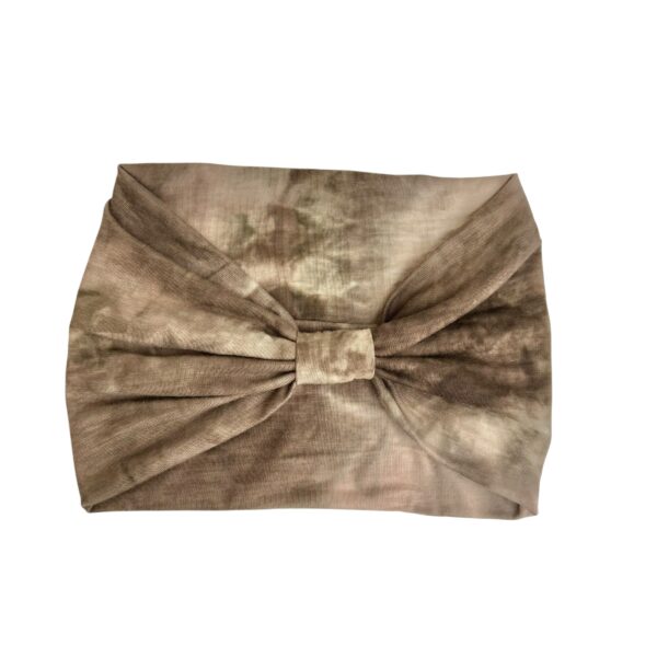 Hårbånd bred batikk – Taupe/beige/brun